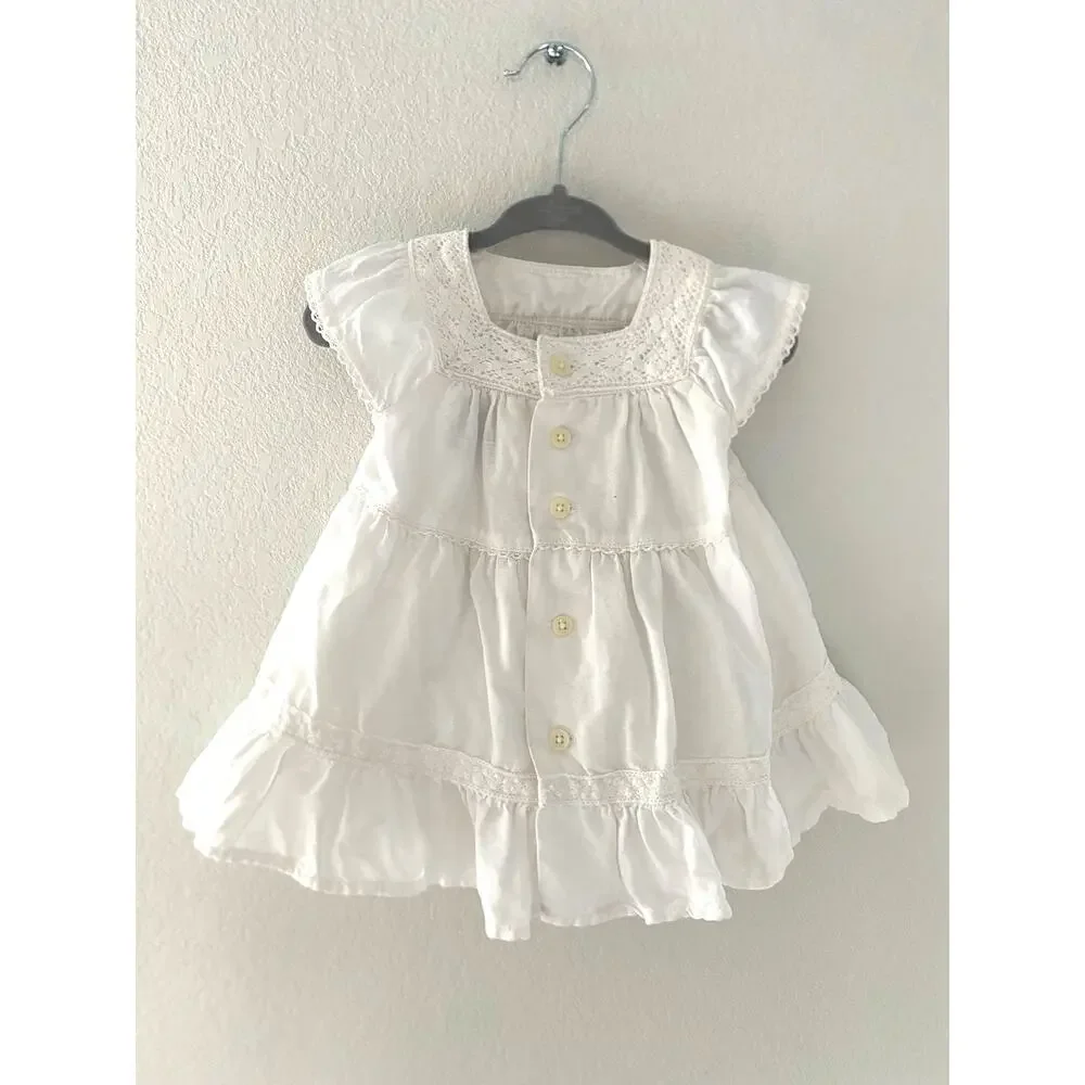 Vintage Baby Gap White Lace Dress Infant Up to 3 Months